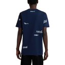 DEEP BLUE COTTON T-SHIRT WITH MULTIGRAM MARNI PRINT