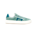 TEAL FERRAGAMO GANCINI LOGO EMBROIDERED SNEAKERS