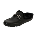 DUCA SHEARLING-LINED LEATHER PENNY LOAFERS