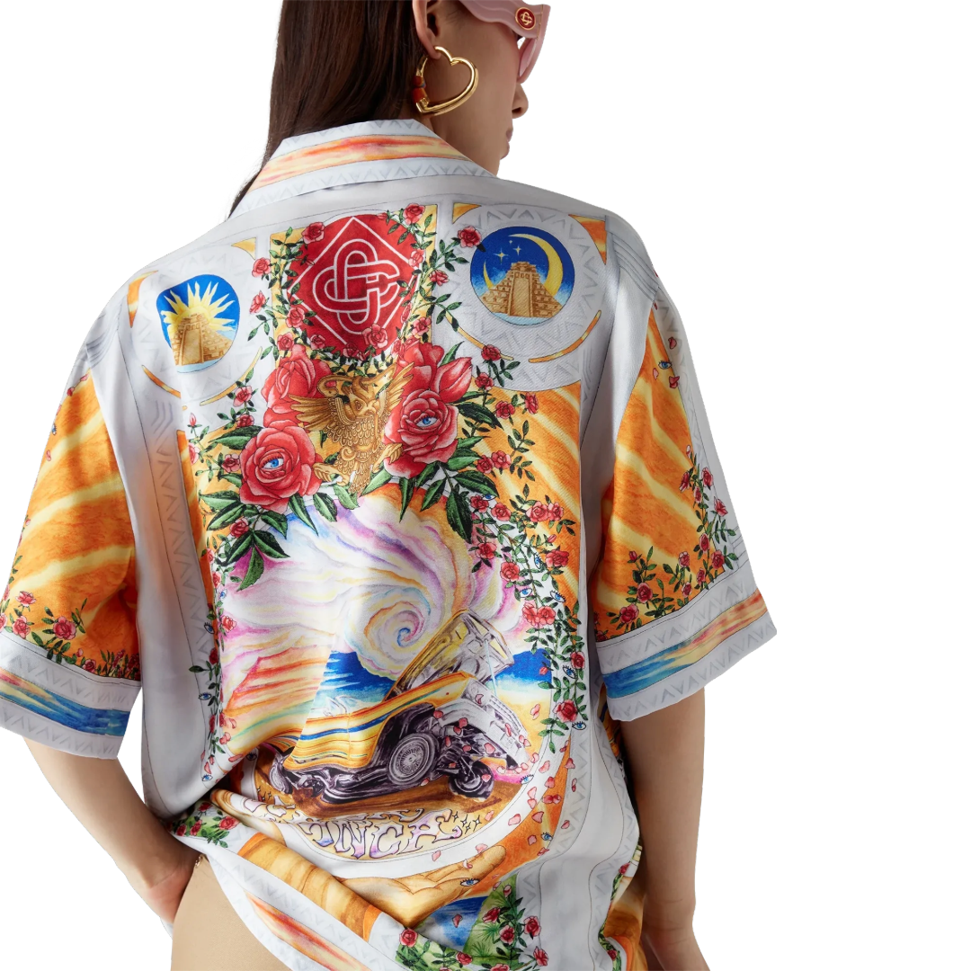 LA TORNADE DE ROSE SHORT SLEEVE SILK SHIRT UNISEX