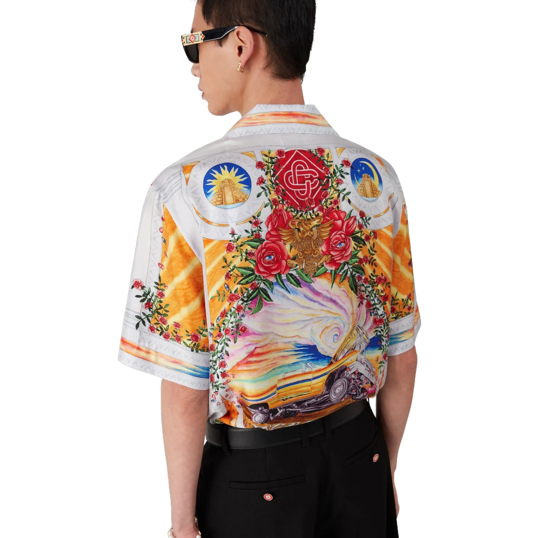 LA TORNADE DE ROSE SHORT SLEEVE SILK SHIRT UNISEX