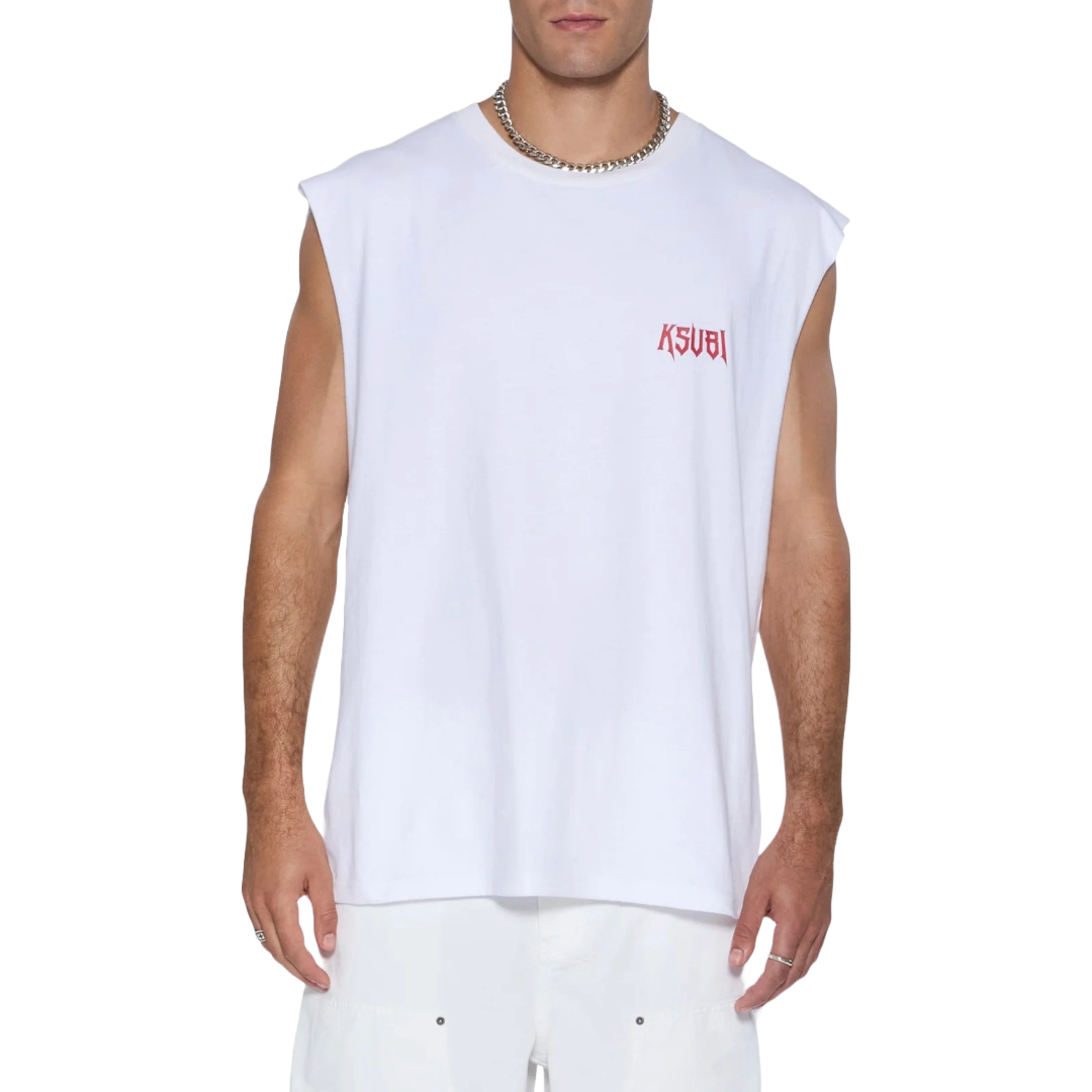 KINGDOM CUT OFF BIGGIE TEE WHITE