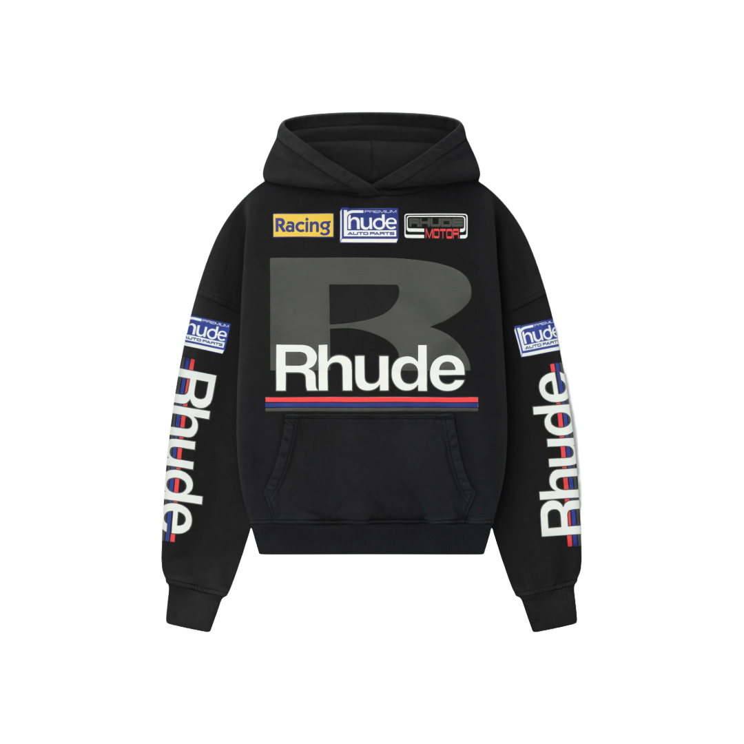 PETROL PATCH HOODIE BLACK
