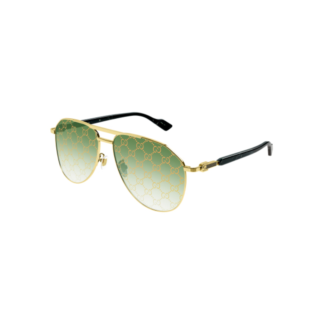 GUCCI GG1220S SUNGLASSES GOLD/GREEN