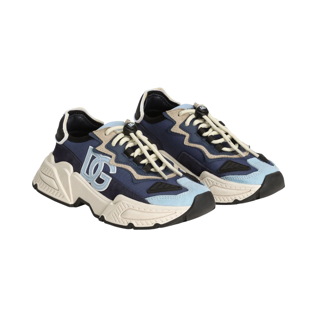 BLUE/BEIGE NYLON MESH DAYMASTER SNEAKERS WITH DG LOGO