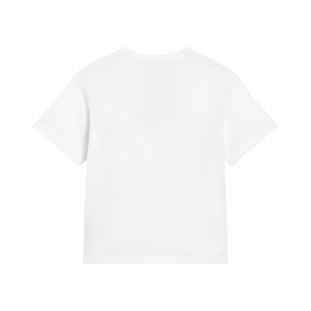 WHITE T-SHIRT WITH EMBOSSED DG MAJOLICA-PRINT LOGO
