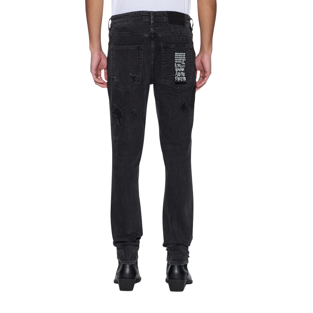 VAN WINKLE LED BLACK ROCKSTAR REPAIR JEANS