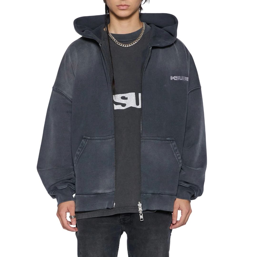 ACE EKCESS ZIP THRU HOODIE BLACK FADE