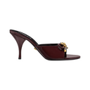 BURGUNDY OPERA BOW PATENT MULES 85 MM