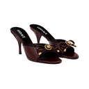 BURGUNDY OPERA BOW PATENT MULES 85 MM