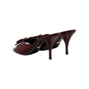 BURGUNDY OPERA BOW PATENT MULES 85 MM