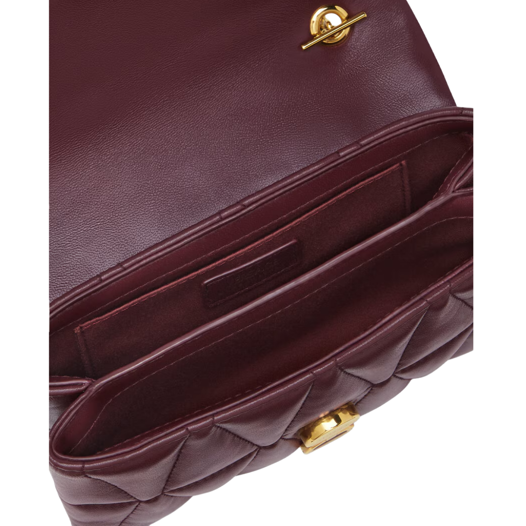 BURGUNDY KLEO QUILTED MINI BAG