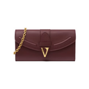 BURGUNDY V WALLET ON CHAIN
