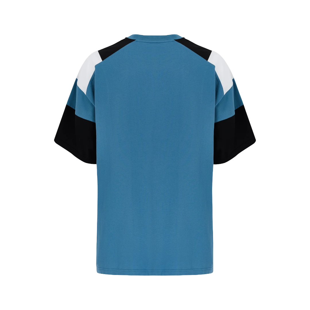 OVERSIZED PANELLED T-SHIRT IN BLUE