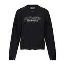 SHRUNKEN ZIP UP CREW IN BLACK