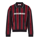 SPORTY LOGO POLO IN BLACK & BURGUNDY