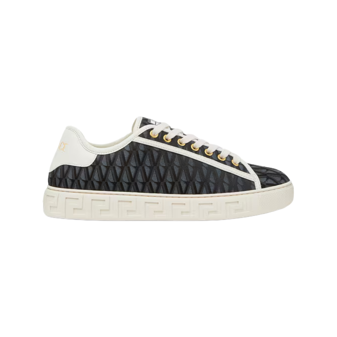 V ALLOVER GRECA SNEAKERS BLACK