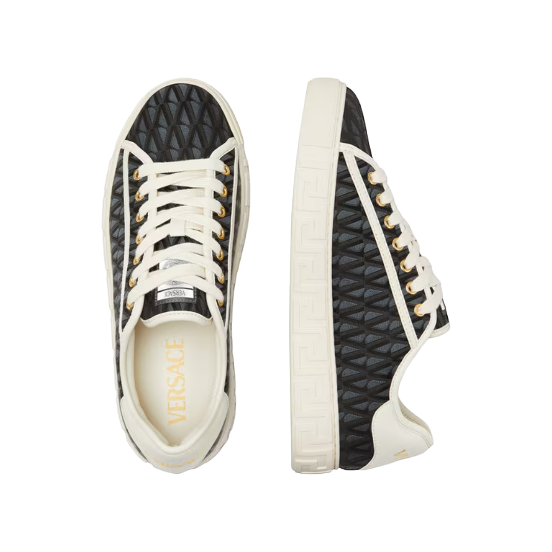 V ALLOVER GRECA SNEAKERS BLACK