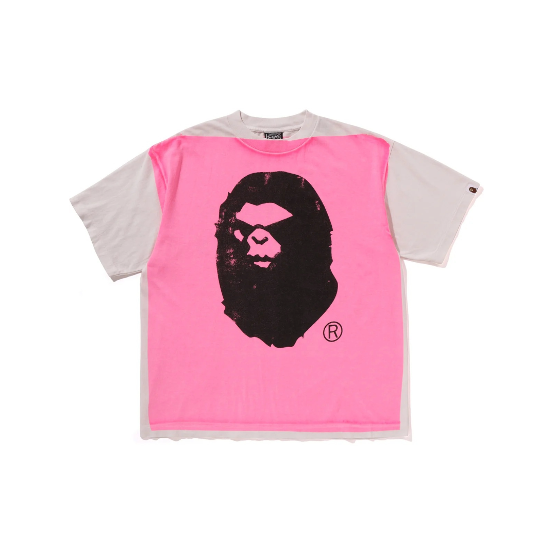 BAPE X SAINT MXXXXXX MAD FACE HANDPRINTING TEE MENS