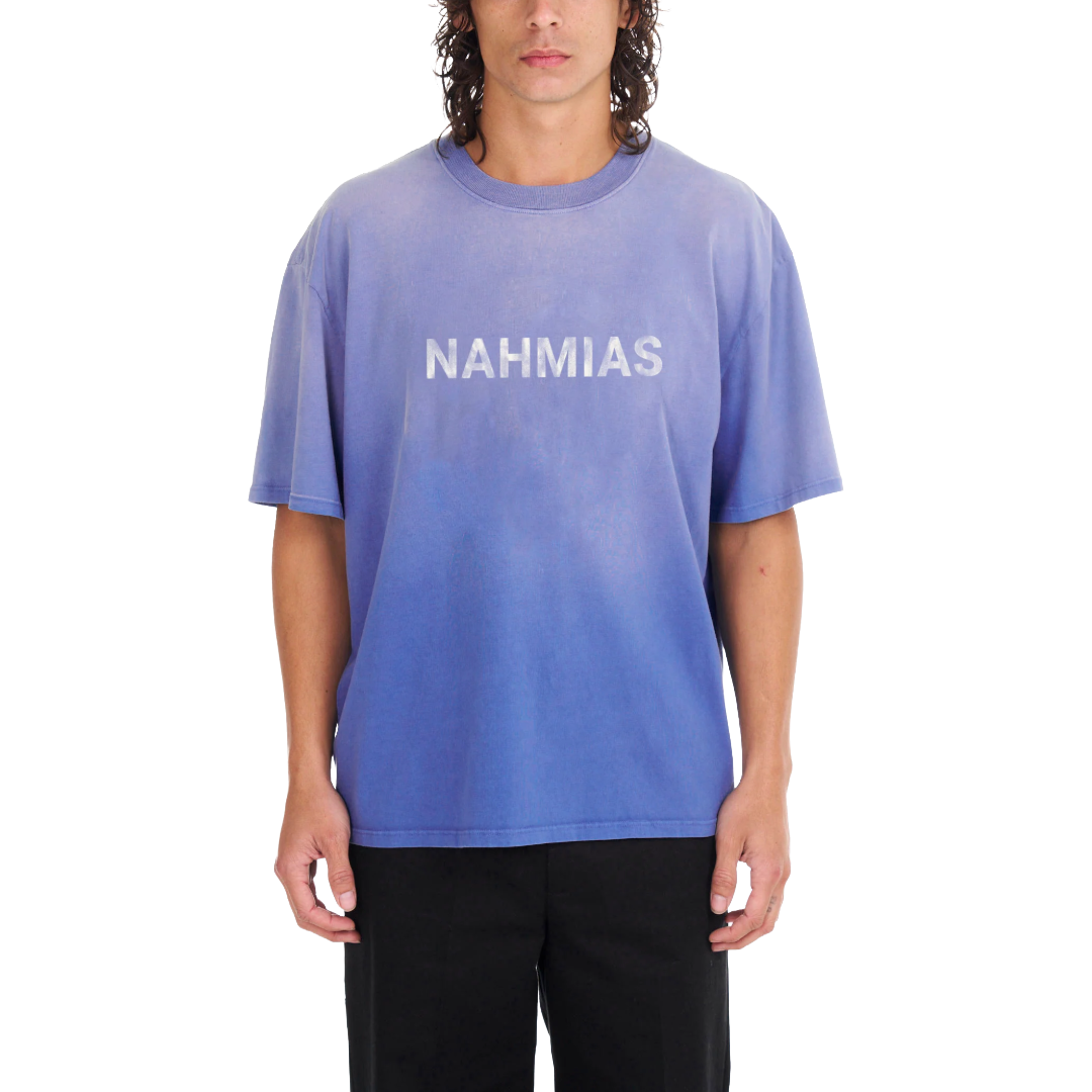 AGED LOGO BOXY T-SHIRT IN AGED BLUE