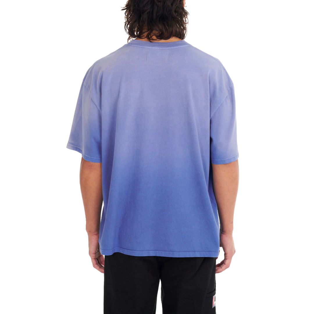 AGED LOGO BOXY T-SHIRT IN AGED BLUE