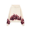 FLAMES LOOSE HOODIE IN OFF WHITE