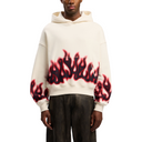 FLAMES LOOSE HOODIE IN OFF WHITE