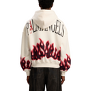 FLAMES LOOSE HOODIE IN OFF WHITE