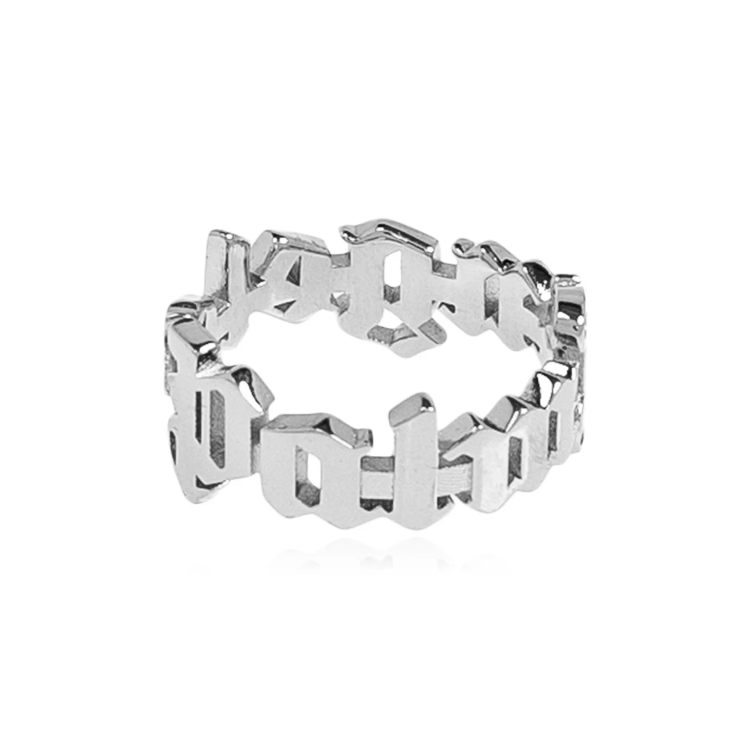 LOGO RING IN SILVER COLOR