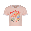 MUSHROOM EMBLEM CROPPED SHIRT SLEEVE T-SHIRT