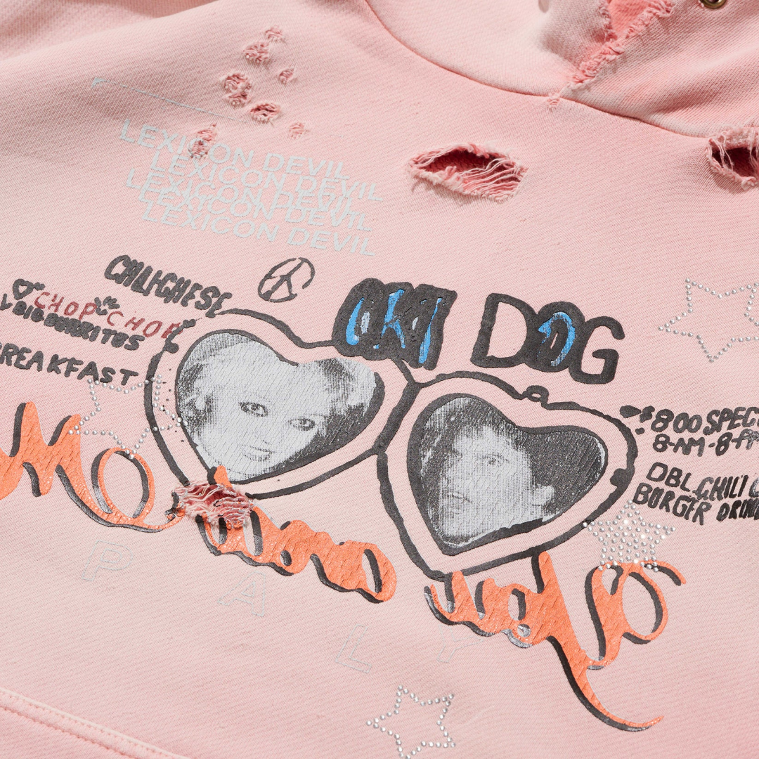 PALY OKI DOG HOODIE PINK