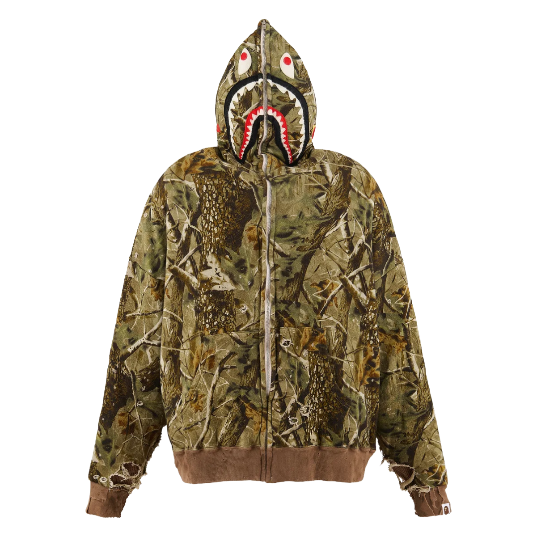 BAPE X SAINT MXXXXXX ZIP HOODIE CAMO