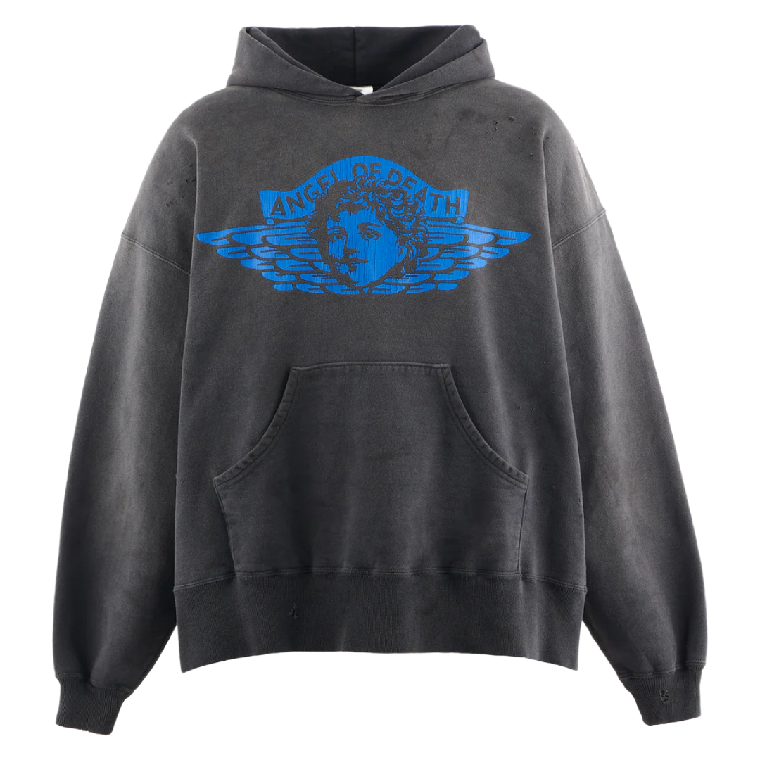 SAINT MXXXXXX ANGEL HOODIE BLACK/BLUE