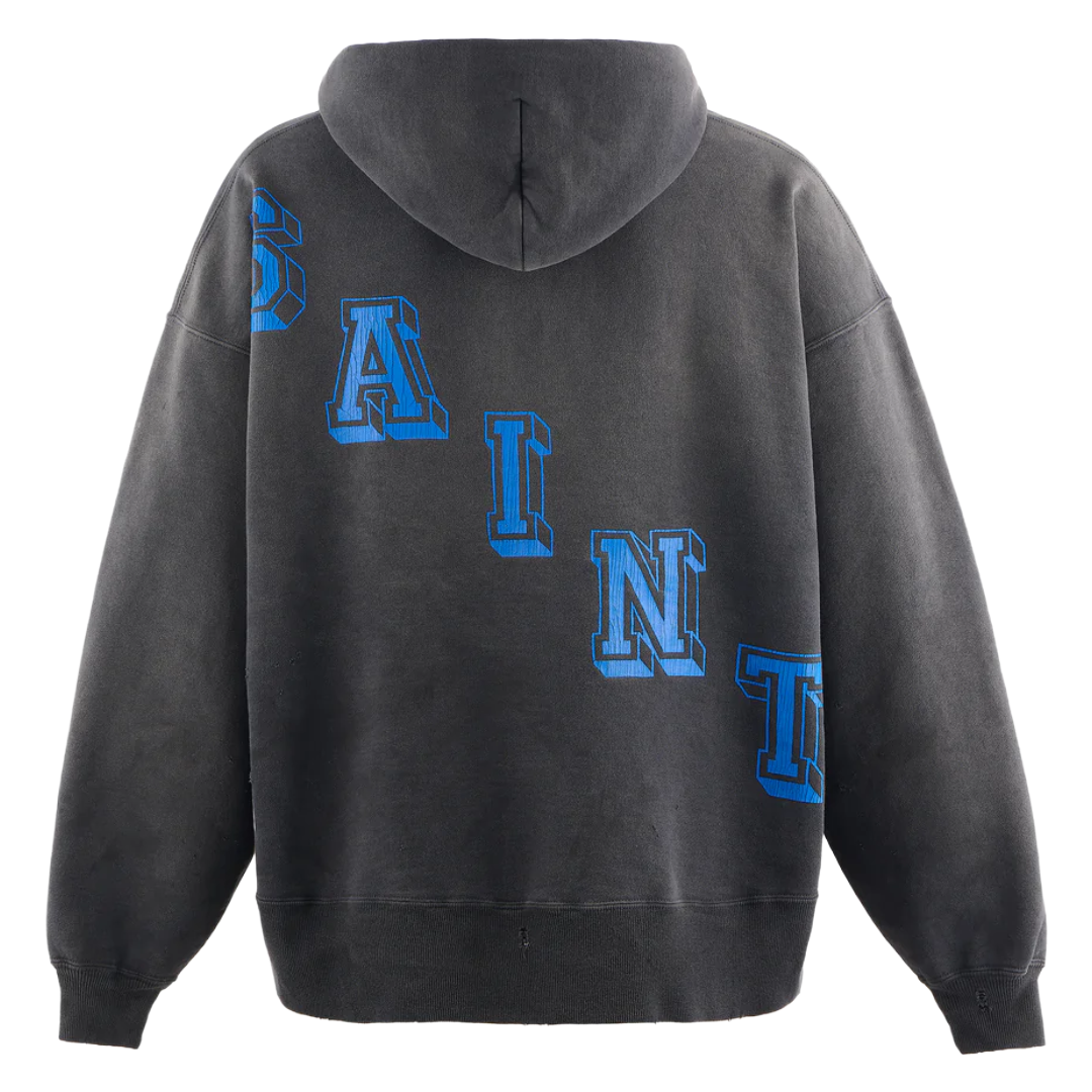 SAINT MXXXXXX ANGEL HOODIE BLACK/BLUE