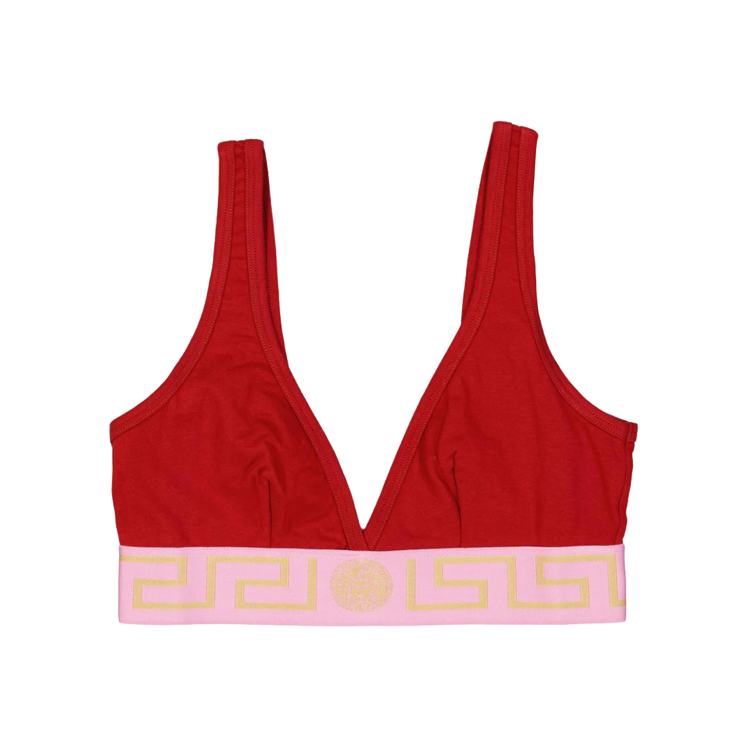 VERSACE GRECA BORDER SPORTS BRA PARADE RED/FUCHSIA