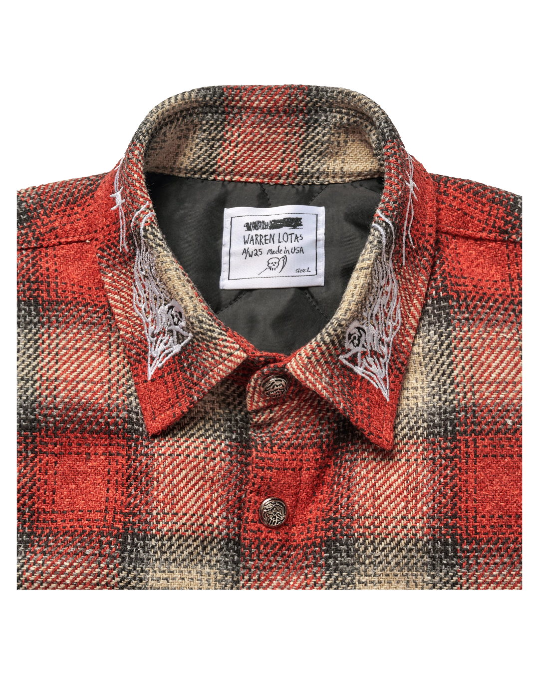 RED QUILTED LINED FLANNEL