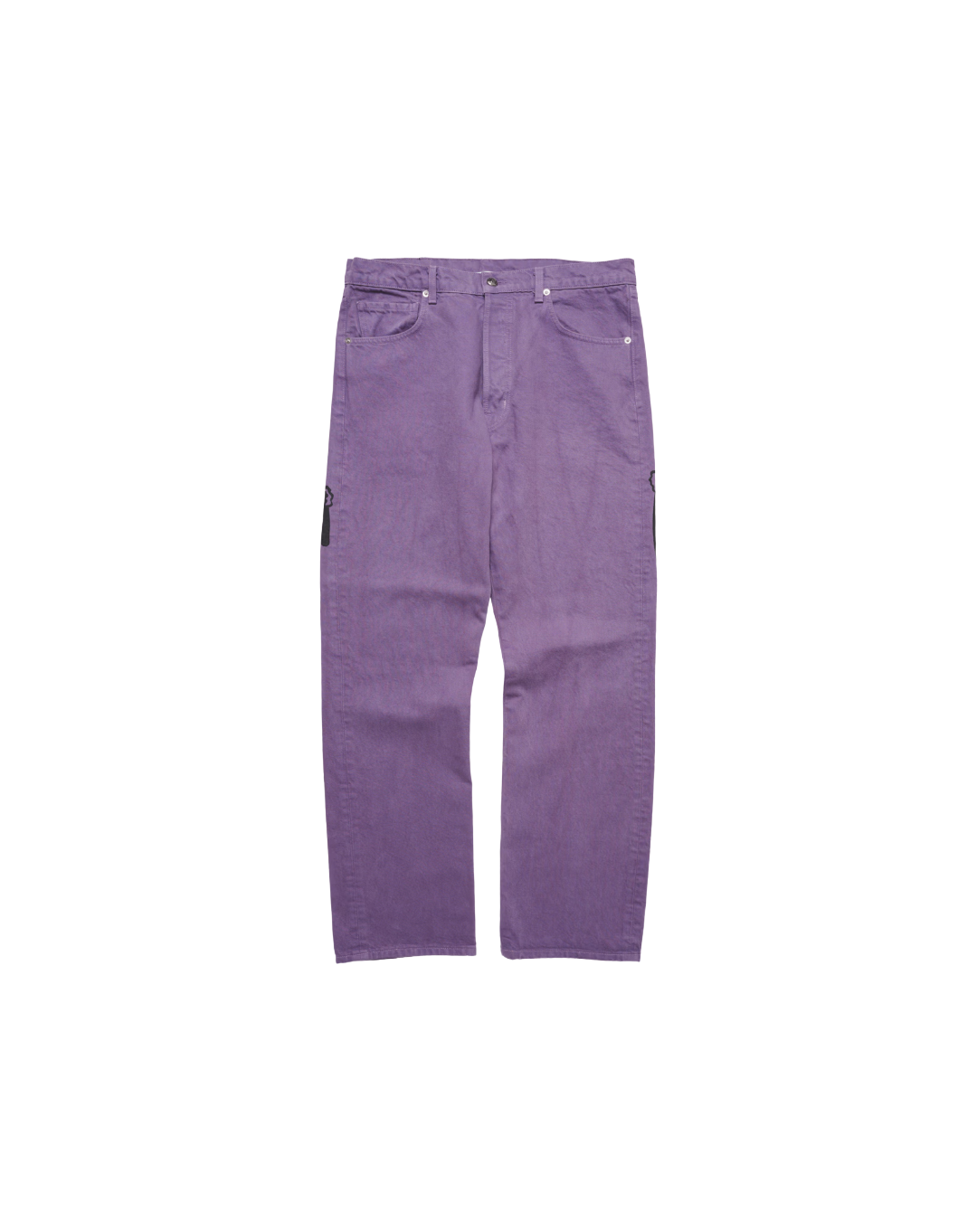 EMBROIDERED REAPER DENIM PANTS PURPLE