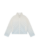 EMBROIDERED GRADIENT MONOGRAM CROOED FLEECE JACKET