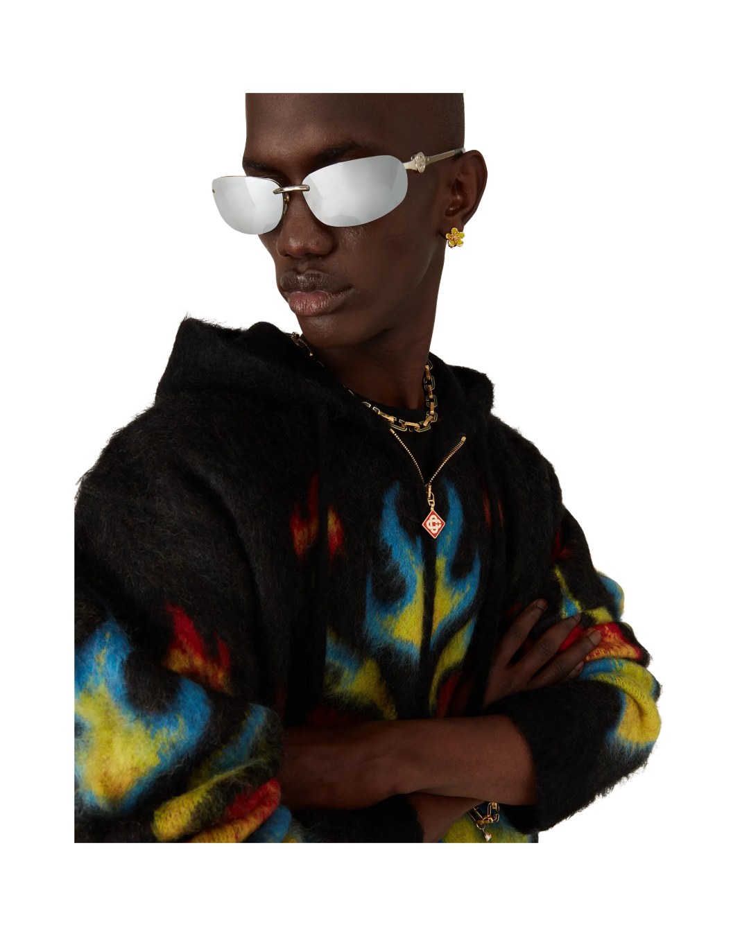 MOHAIR FLAME LAUREL ZIP HOODIE