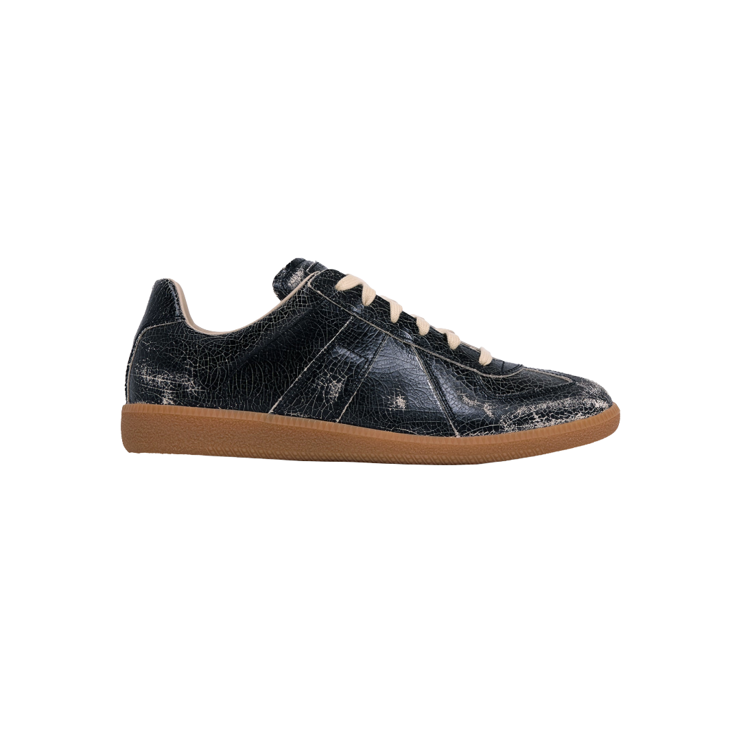 REPLICA SNEAKERS BLACK LEATHER