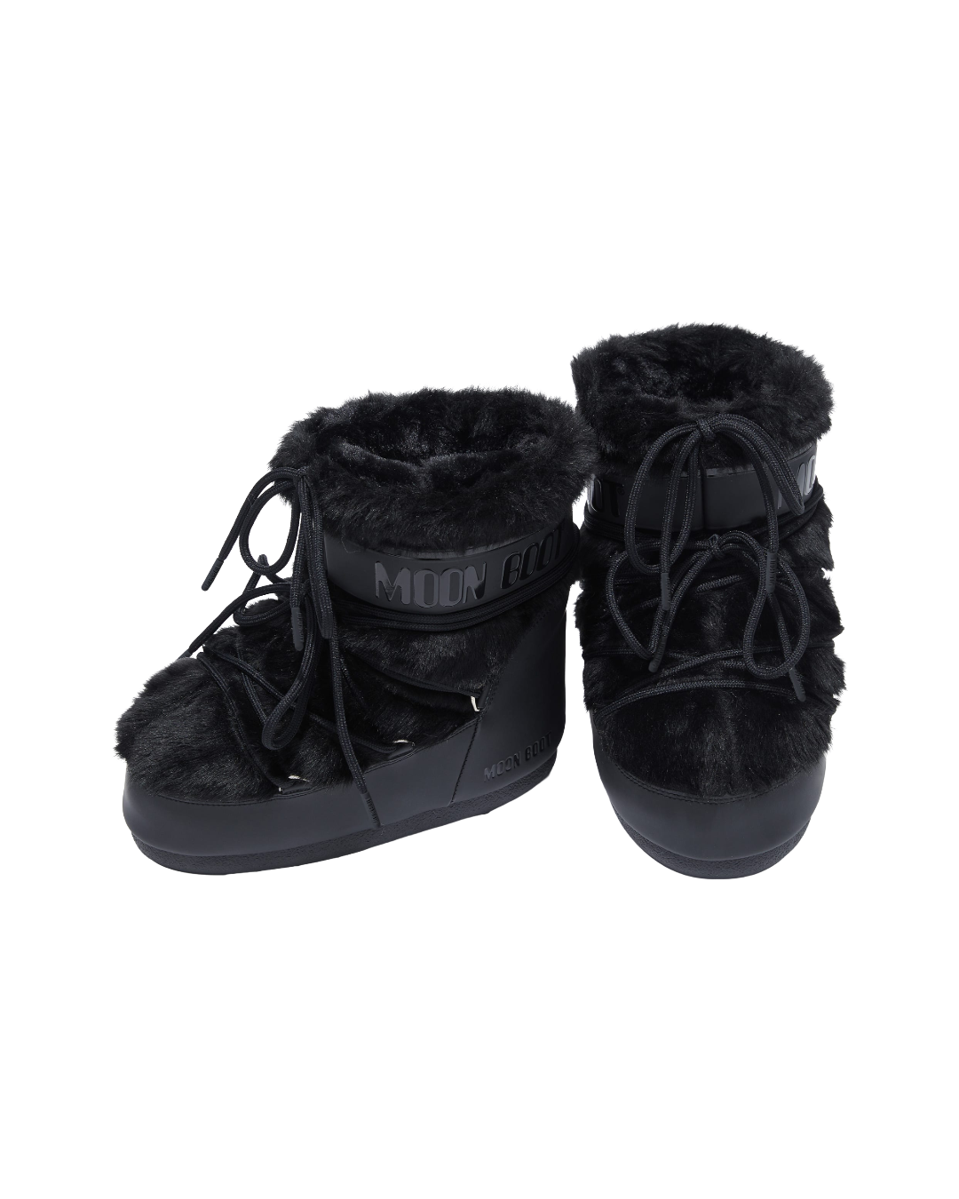 ICON LOW BLACK FAUX-FUR BOOTS
