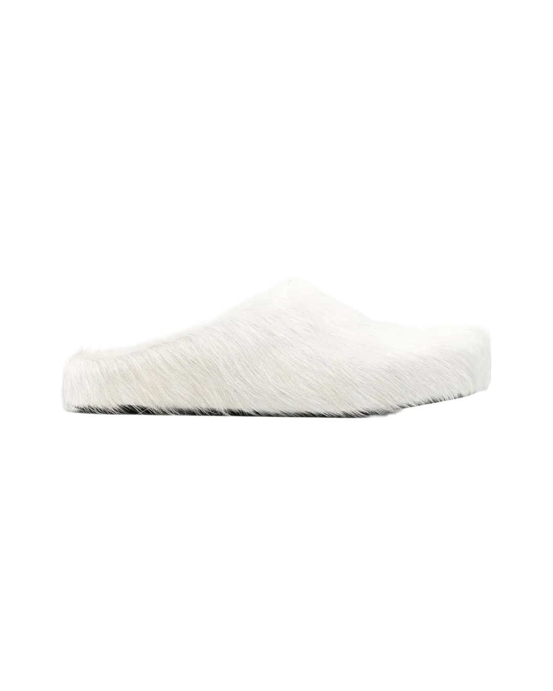 WHITE LOGO HAIR CALFSKIN FUSSBETT SABOT