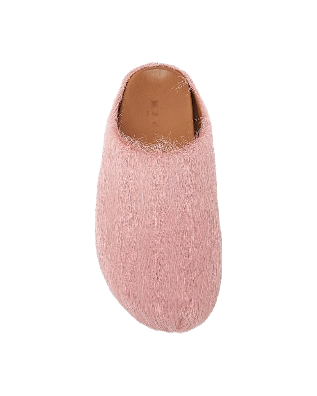 LIGHT PINK LOGO HAIR CALFSKIN FUSSBETT SABOT