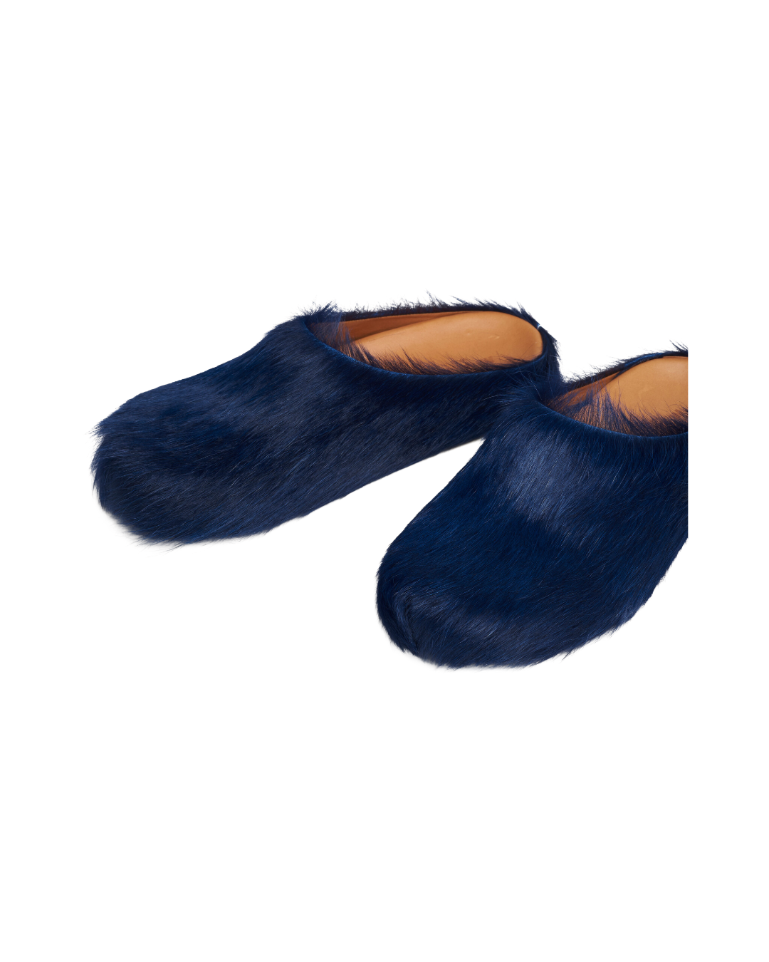 DEEP BLUE LOGO HAIR CALFSKIN FUSSBETT SABOT