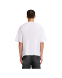WHITE COTTON T-SHIRT WITH FLOCKED MARNI ANIMAL ALPHABET LOGO