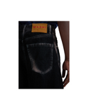 BLACK FLOCKED DENIM TWISTED JEANS