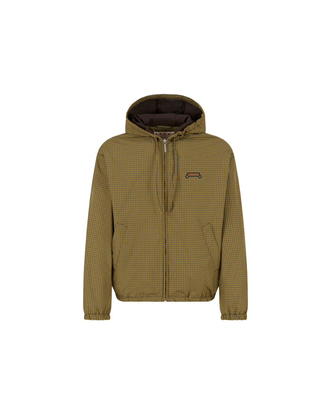 YELLOW AND BLACK CHECKED NYLON JACKET WITH TRUNKAROO LOGO