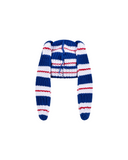 CHUNKY RABBIT BEANIE IN BLUE RED WHITE