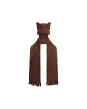 ALPACA CHUNKY EARS BEANIE SCARF IN BROWN