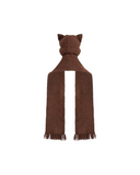 ALPACA CHUNKY EARS BEANIE SCARF IN BROWN